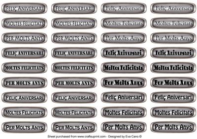 Spanish Greeting Tags (catalán) Silver