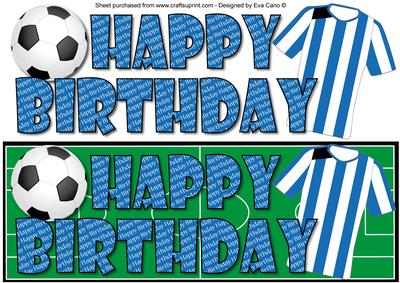 Football Fan Birthday (blue & White 5) Large Dl