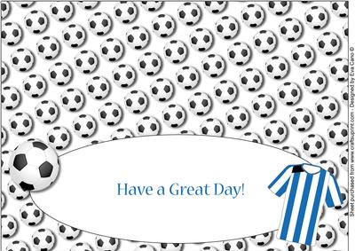 Football Fan Birthday (blue & White 5) Insert with Message