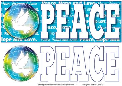 Peace Large Dl in Blue