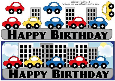 Birthday Cars Large Dl