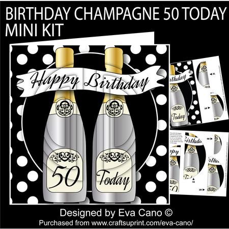 Birthday Champagne 50 Today 8x8 Mini Kit