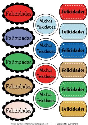 Spanish Greeting Tags (castellano) - Felicidades