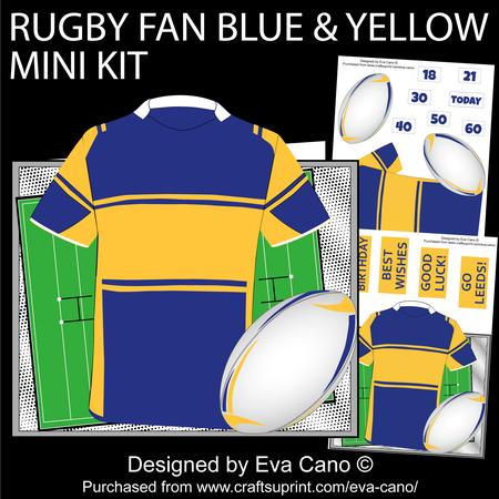 Rugby Fan Blue and Yellow Mini Kit
