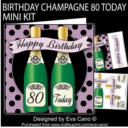 Birthday Champagne 80 Today Mini Kit