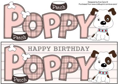 Patch the Dog Poppy Large Dl