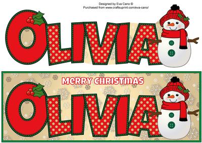 Cute Snowman Olivia Large Dl