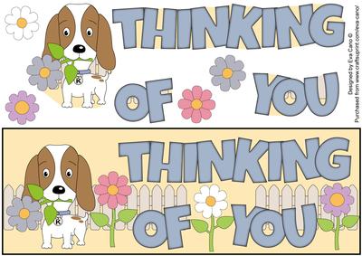 Kosmo the Dog Thinking of You Large Dl