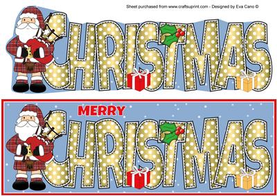 Scottish Santa Christmas Large Dl