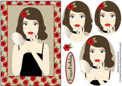 Art Deco Girl with Mirror