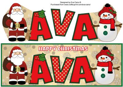 Santa & Snowman Ava Large Dl