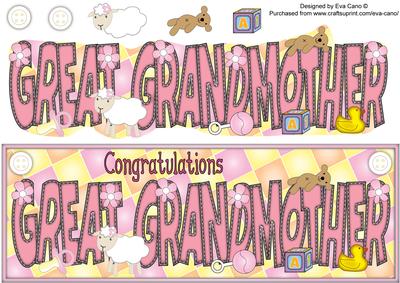 Congratulations Great Grandmother Large Dl