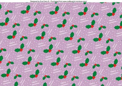 Merry Christmas with Holly Background 7