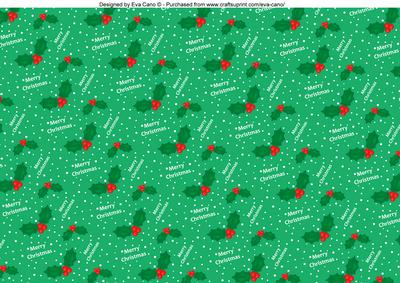 Merry Christmas with Holly Background 10