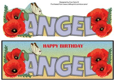 Poppies & Butterfly Angel Large Dl