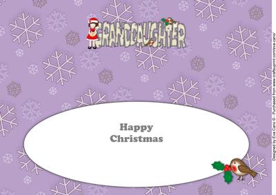 Christmas Girl Granddaughter Large Dl Insert