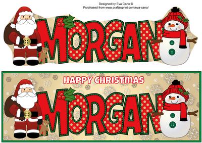 Santa & Snowman Morgan Large Dl