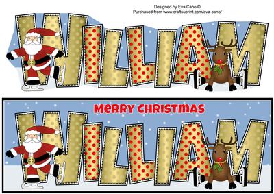 Santa & Rudolf William Large Dl
