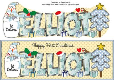 Snowman 1st Xmas Elliot Large Dl
