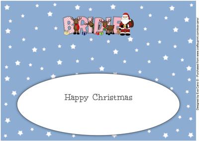 Santa and His Reindeers Bridie Large Dl Insert