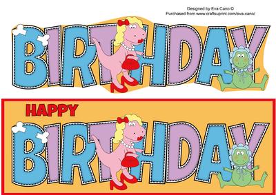 Funny Dinosaurs Birthday Large Dl