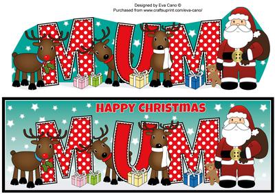 Santa and His Reindeers Mum Large Dl