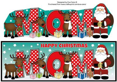 Santa and His Reindeers Mom Large Dl