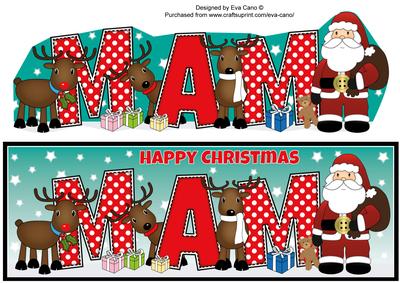 Santa and His Reindeers Mam Large Dl