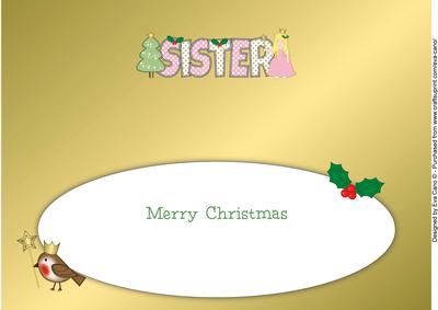Christmas Little Princess Sister Large Dl Insert
