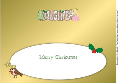 Christmas Little Princess Daughter Large Dl Insert