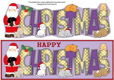 Christmas Cats with Santa Large Dl