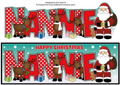 Santa and His Reindeers Nannie Large Dl