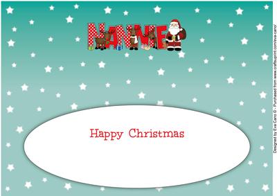 Santa and His Reindeers Nannie Large Dl Insert