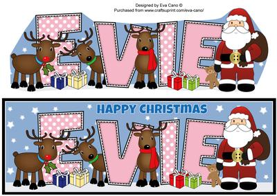 Santa and His Reindeers Evie Large Dl