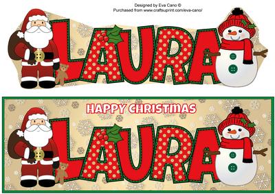 Santa & Snowman Laura Large Dl