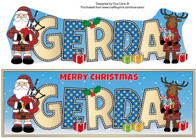 Scottish Santa & Rudolf Gerda Large Dl