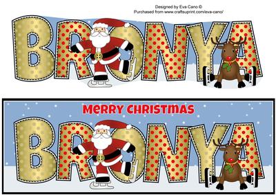 Santa & Rudolf Bronya Large Dl