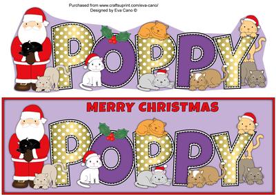 Christmas Cats with Santa Poppy Large Dl
