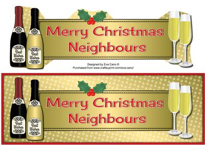 Christmas Champagne Neighbours Large Dl