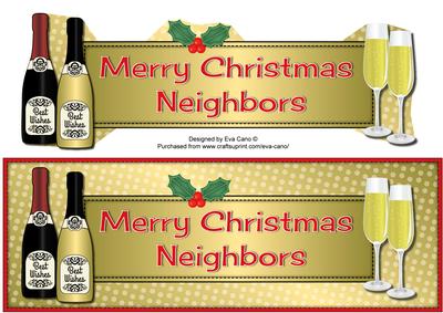 Christmas Champagne Neighbors Large Dl