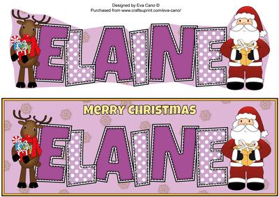 Santa and Rudolf with Presents Elaine Large Dl