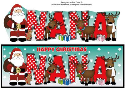 Santa and His Reindeers Nana Large Dl