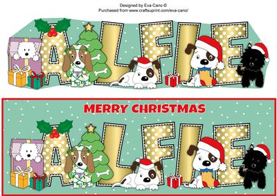 Christmas Dogs Alfie Large Dl
