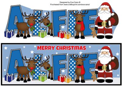 Santa and His Reindeers Alfie Large Dl