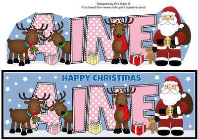 Santa and His Reindeers Aine Large Dl