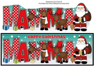 Santa and His Reindeers Mamma Large Dl