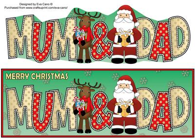 Santa & Rudolf with Presents Mum & Dad Large Dl