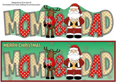Santa & Rudolf with Presents Mom & Dad Large Dl