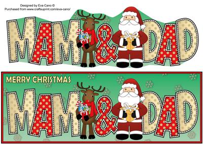 Santa & Rudolf with Presents Mam & Dad Large Dl