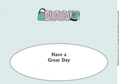 Bag & Shoes Birthday Large Dl Insert